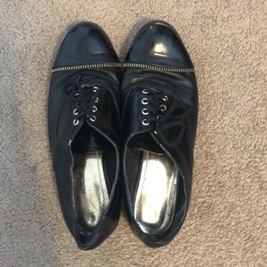 Black leather shoes